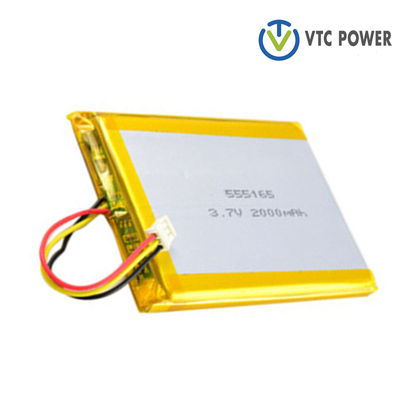 3.7V 555165 Baterai Lithium Ion Isi Ulang 2000mAh